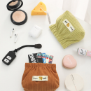 Corduroy automatic closure portable storage bag