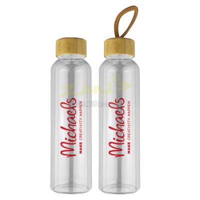 18.5OZ Nam-bamboo Lids PP Glass Bottle