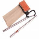 Camping Folding Chopsticks Leather Case