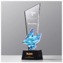 Colorful Flying Dove Crystal Trophy