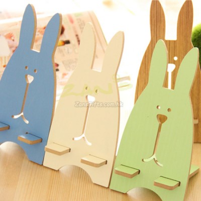 Wooden Rabbit Mobile Phone Holder