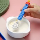 矽膠積木手柄不銹鋼餐具三件套