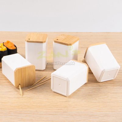 Bamboo Lid Toothpick Holder