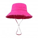 Frayed Solid‑Color Cotton Bucket Hat Frayed Solid‑Color Cotton Bucket Hat
