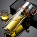 350ML  便攜式茶水分離玻璃杯
