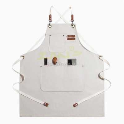 Cross tied denim apron