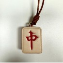 Leather Mahjong Pendant Keychain