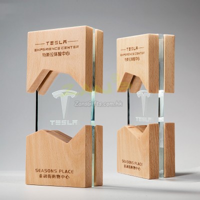 Wooden Crystal Trophy