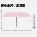 8骨純色三摺自動雨傘