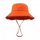 Frayed Solid‑Color Cotton Bucket Hat Frayed Solid‑Color Cotton Bucket Hat