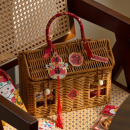 Rattan - woven storage basket gift box