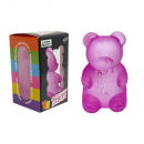 The little bear squeezes and slowly rebounds
