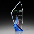 Glazed Cloud Glass Crystal Trophy