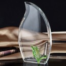 Green Leaf Crystal Trophy