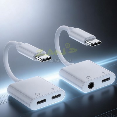 Type-C二合一耳機充電擴充器