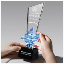 Colorful Flying Dove Crystal Trophy
