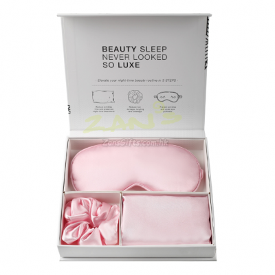 緞面仿真絲三件套眼罩髮圈枕套 緞面仿真絲三件套眼罩髮圈枕套