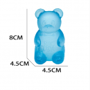The little bear squeezes and slowly rebounds