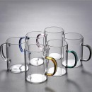 Glass Mug with Colored Handle