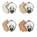 Wooden rubber-like embossed keychain