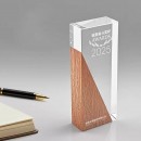 Solid Wood Crystal Trophy