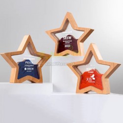 星星實木獎座