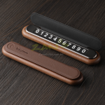 Black walnut wood temporary parking number plate