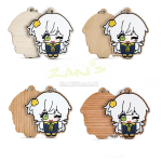 Wooden rubber-like embossed keychain