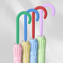 Dopamine Contrasting Color Umbrella With Straight Bar And Long Handle