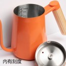 304不鏽鋼長嘴細口木柄防燙手沖壺 304不鏽鋼長嘴細口木柄防燙手沖壺
