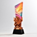 Pickleball Themed Color Printed Crystal Trophy
