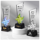 Colorful Flying Dove Crystal Trophy
