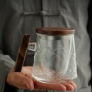 山海茶木柄玻璃泡茶杯