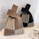 Knitted Houndstooth Bag