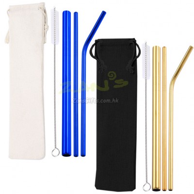 Straw Set with Pouch