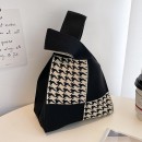 Knitted Houndstooth Bag