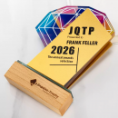 金屬水晶實木獎座