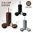 304 Stainless Steel Insulated Mug with Three Lids