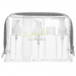 Travel Bottles Kit in PVC Toiletries Pouch (Airline Approved Capacity)