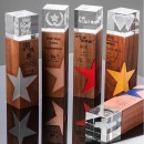 Star Solid Wood Crystal Trophy