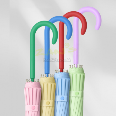 Dopamine Contrasting Color Umbrella With Straight Bar And Long Handle