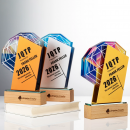 金屬水晶實木獎座