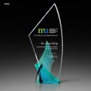 Glazed Cloud Glass Crystal Trophy