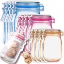 Reusable Mason Bottle Shape Zip-Lock Food Storage Bag