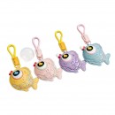 Bubble-blowing fish squeeze toy keychain