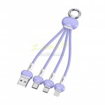 Three-In-One Charging Cable With Keychain