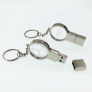 Crystal Metal USB Flash Drive with Key-ring and Led