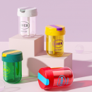 Plastic straw sports water bottle