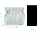 Corduroy automatic closure portable storage bag