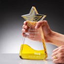 Five-pointed star crystal trophy